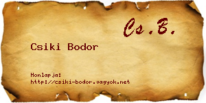 Csiki Bodor névjegykártya